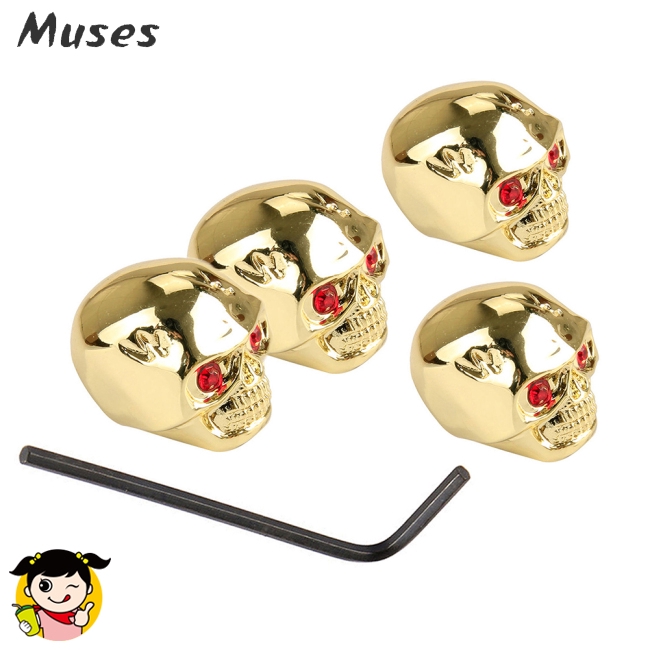 Muse07 4 pcs Skull Head Knob Volume Tone Control Knob for Guitar