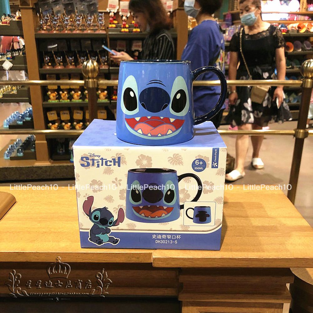 Ly sứ cốc sứ Disney cao cấp chính hãng có quai cầm tay Elsa Anna Frozen và Stitch cho nam và nữ