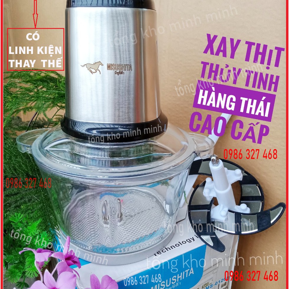 [ XẢ RẺ ][BH 1 Đổi 1]Máy Xay Thịt, Xay Đa Năng Cối Inox Không Gỉ 4 Lưỡi Dao Kép Siêu Sắc Bén- Có Phụ Kiện Thay Thế