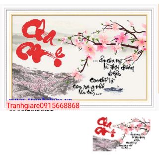 Tranh đính đá cao cấp cha mẹ tuyệt đẹp kt 75×50cm