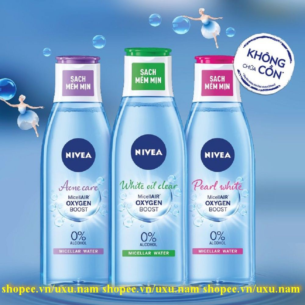 Nước Tẩy Trang 125Ml Nivea Tím Cho Da Mụn Acne Care Make Up Clear Micellar Water Chính Hãng.