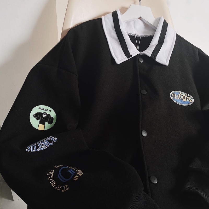 Áo Khoác Nỉ Jacket Cổ Polo 20 ulzzang unisex | BigBuy360 - bigbuy360.vn