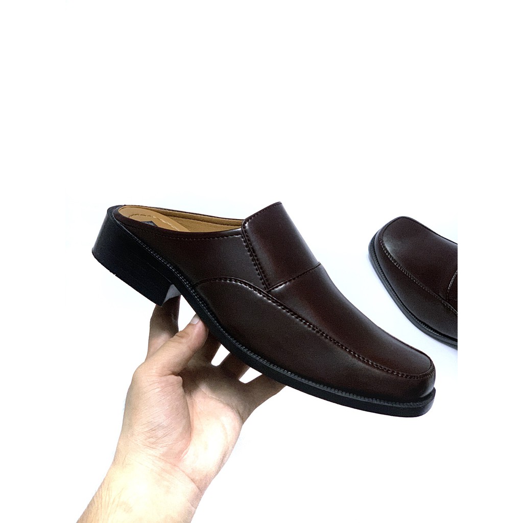 Giầy sapo nam hở gót sục chất da trơn bóng cao cấp SƠN HÀ