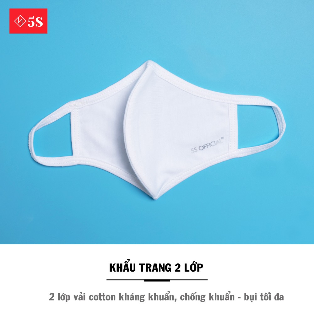 Khẩu Trang Vải Cotton 2 Lớp 5S Chính Hãng