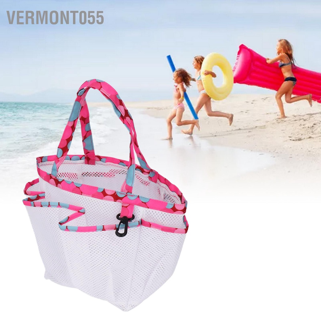 Vermont055 Túi tote lưới PVC di động đựng đồ vệ sinh không mùi cho phòng tắm Hồ bơi