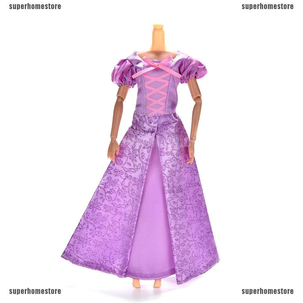 1 Đầm Công Chúa Màu Tím Cho Búp Bê Barbie