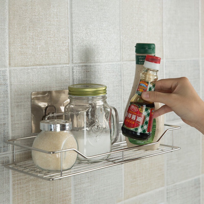 Kệ Nhà Tắm Inox 304, Giá Phòng Tắm Để Đồ Đa Năng Cao Cấp Dán Tường Dài 35cm