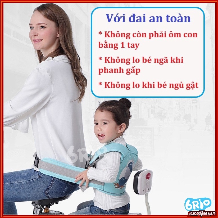 Đai dịu đi xe máy an toàn cho bé từ 1-12 tuổi - Có sợi phản quang khi đi ban đêm