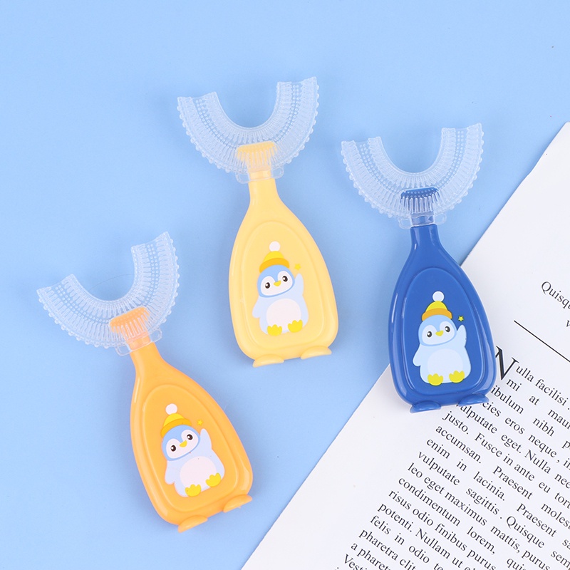 [Hàng mới về] Bàn chải đánh răng hình chữ U bằng silicone cho bé từ 2-12 tuổi
