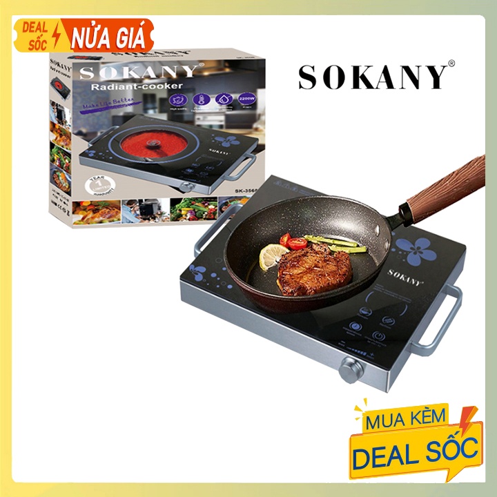 Bếp điện từ hồng ngoại Sokany SK 3568 Cao cấp 2200W Không kén nồi