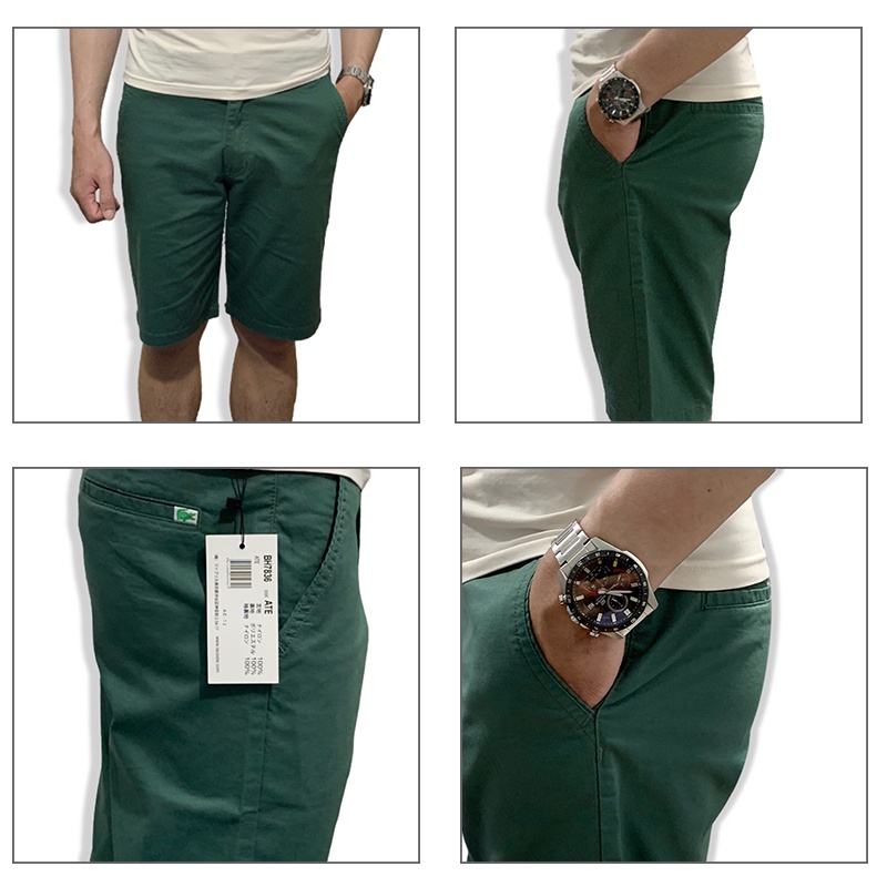 Quần short nam kaki cao cấp co giãn trơn HL01