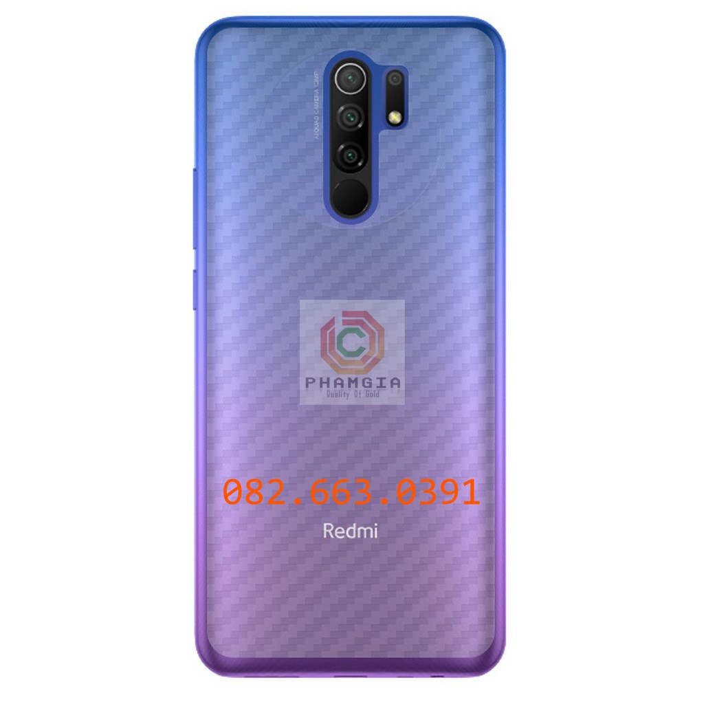 Miếng dán mặt lưng skin carbon Xiaomi Redmi 9/ Redmi 9A