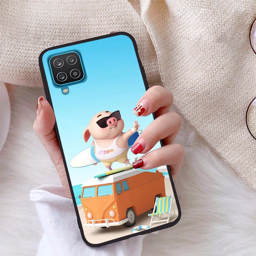 Ốp lưng Samsung Galaxy A12 viền dẻo TPU BST Heo Con
