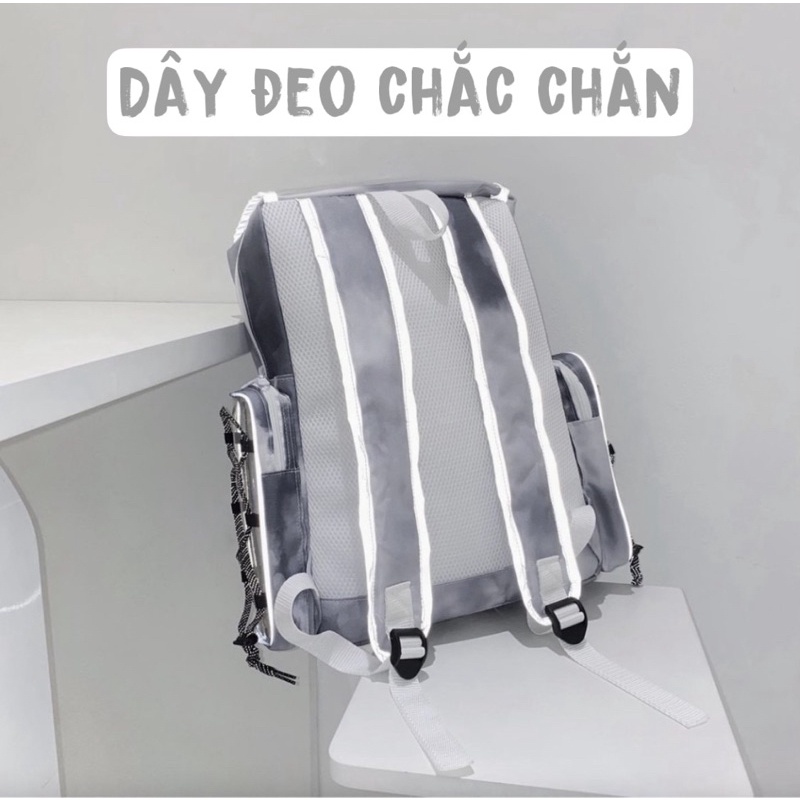 Balo Banawa TieDye Grey Backpack Xám Loang 2810 Clothes Shop Balo Đi Học Đi Chơi Banawa Xám Loang Ulzzang Unisex