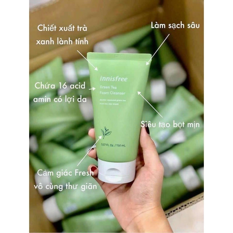 sữa rửa mặt innisfree green tea pure Cleansing foam ( trà xanh Hàn Quốc)