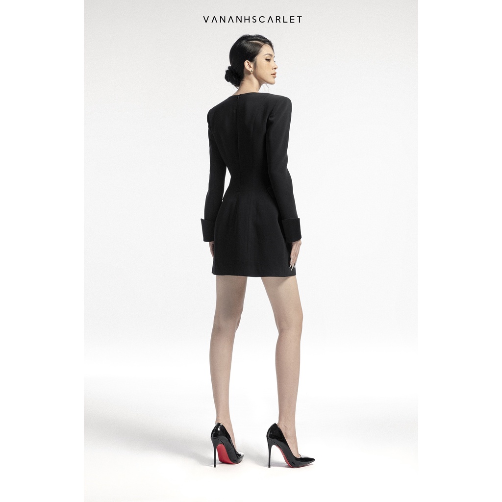 Váy vest nữ VANANHSCARLET Dai tay hai hàng cúc V188S21