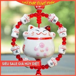 Dây treo mèo thần tài trang trí phong thuỷ ô tô - Mã 2