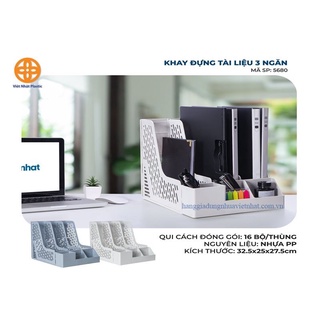 Khay đựng tài liệu 3 ngăn, kệ hồ sơ đựng tài liệu A4 5680