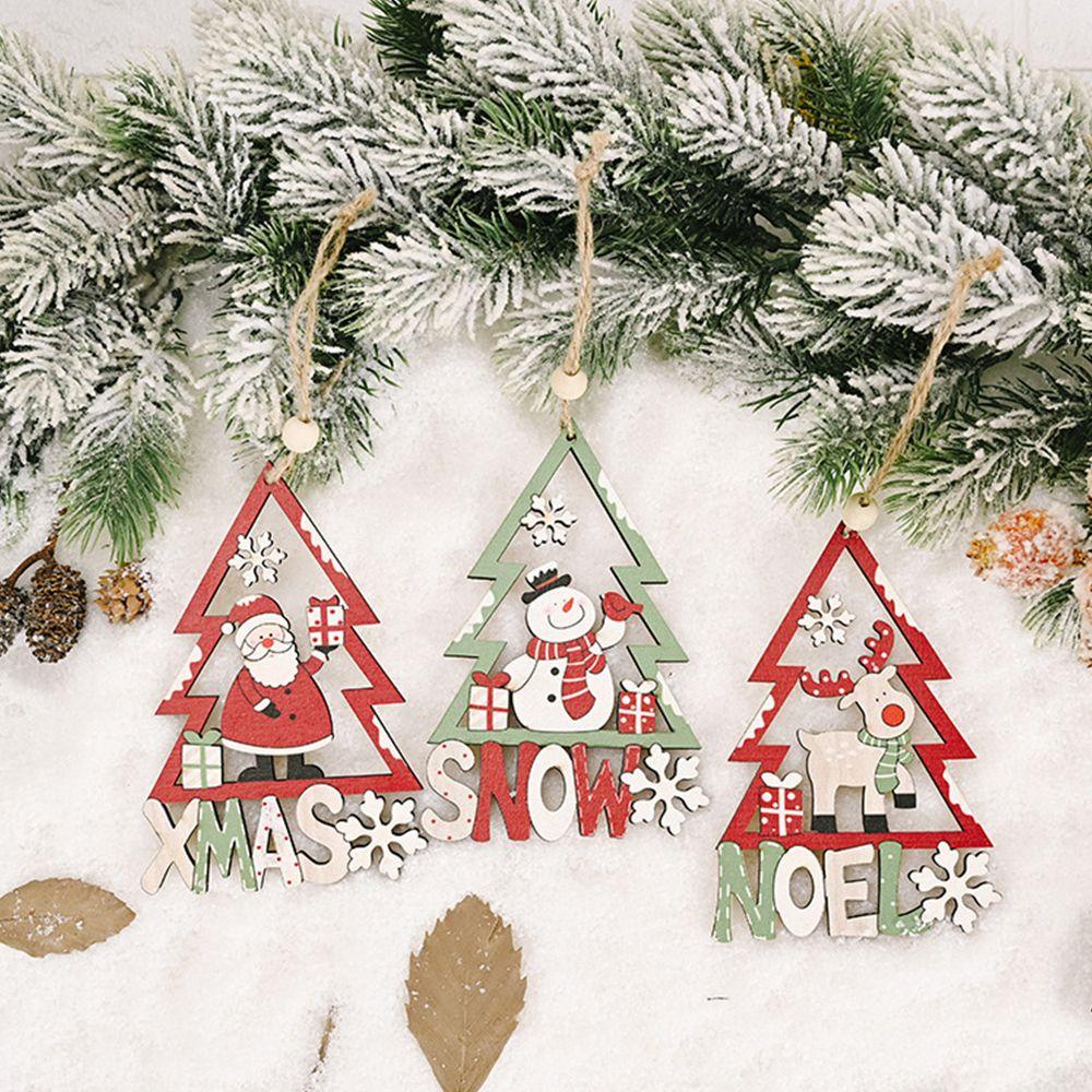 CONOPERY Phụ Kiện Trang Trí Giáng Sinh Bằng Gỗ Sáng Tạo DIY