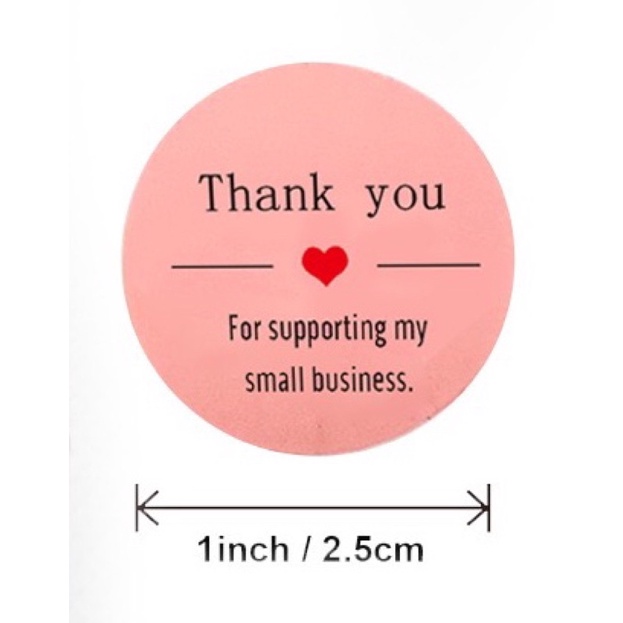 set 100 tem dán/ nhãn dán Thank you mẫu 2 size 2.5 cm