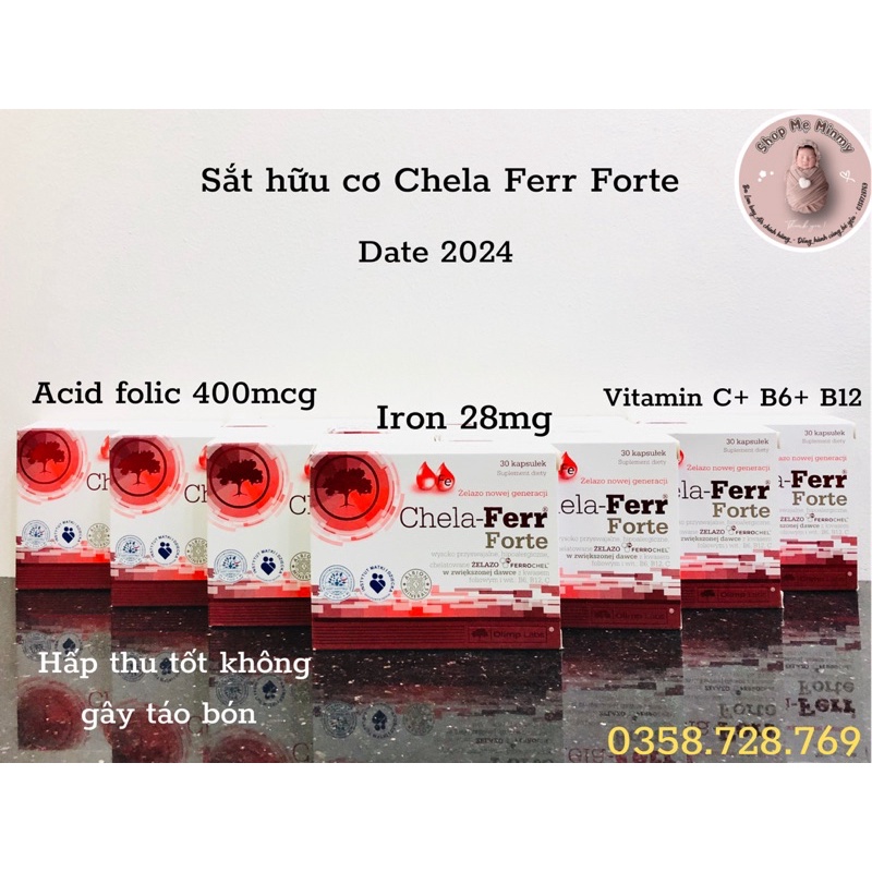 [Nội Địa đủ bill] Bộ 3 vi chất Chela Ferr forte, Chela Calcium D3, Gold DHA bổ sung sắt, canxi, DHA cho mẹ bầu,sau sinh