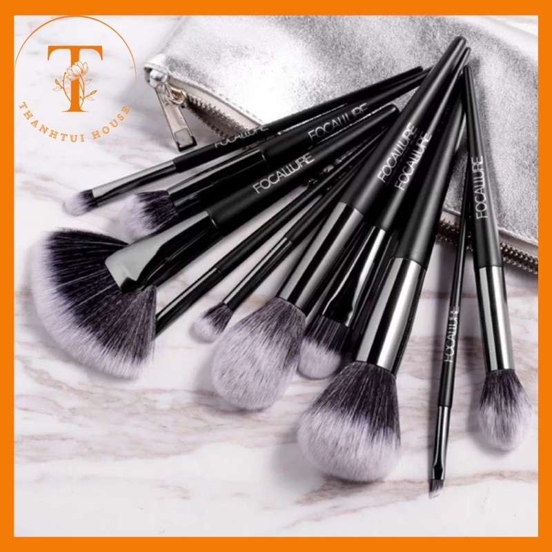 Bộ cọ Focallure chính hãng 10 cây kèm túi