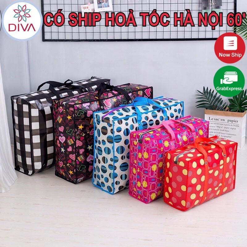 TÚI DỨA BẠT ĐỦ SIZE 💝 FREESHIP 💝 Túi Đựng Đồ Có Dây Kéo Khoá Quai Xách Tiện Lợi Thích hợp Đựng Quần Áo, chăn màn...