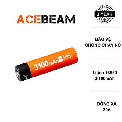Pin sạc ACEBEAM ARC18650 dung lượng 3100mAh dòng xả cao 20A có mạch bảo vệ