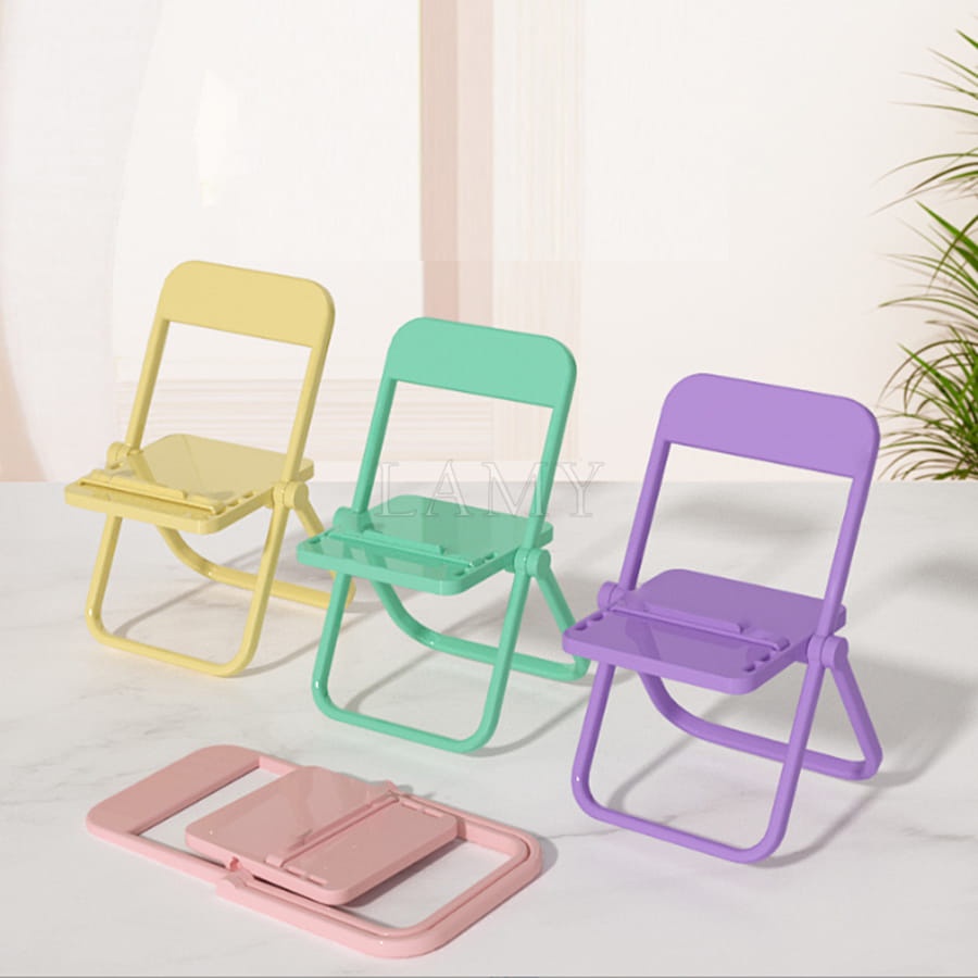 Giá đỡ điện thoại hình ghế đẩu có thể gấp gọn để bàn đa chức năng nhiều màu