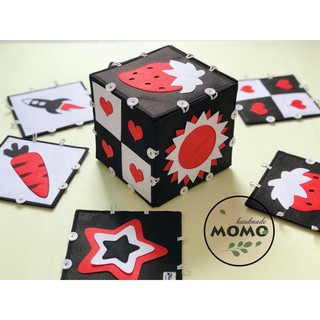 SÁCH VẢI TƯƠNG TÁC HANDMADE MOMO - kích thích thị giác cho bé từ sơ sinh