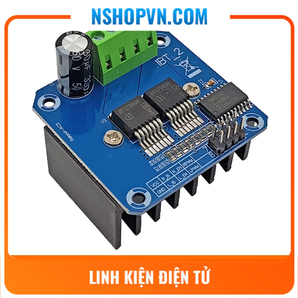 Mạch Điều Khiển Động Cơ DC BTS7960 43A (1 Động Cơ)