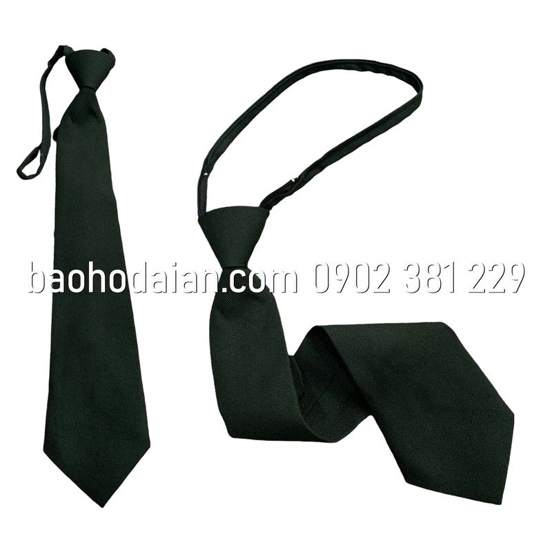 Cà vạt bảo vệ màu xanh rêu vải casme