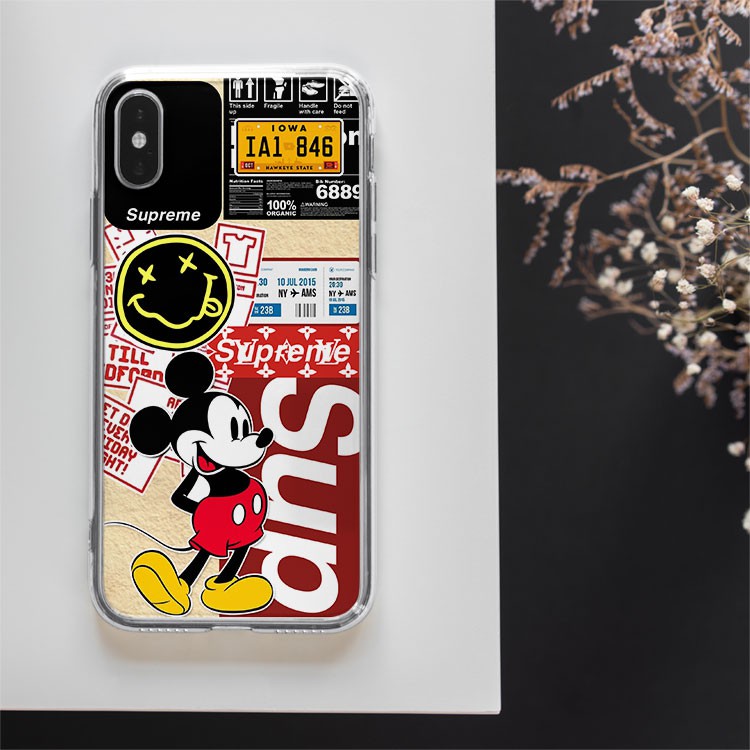 Ốp lưng iphone Mickey supreme cho Iphone 5 6 7 8 Plus X Xr 11 12 Pro Max JC20200800062