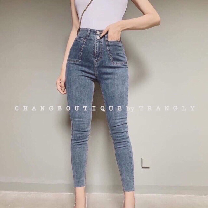 Quần bò cạp cao cho nữ
