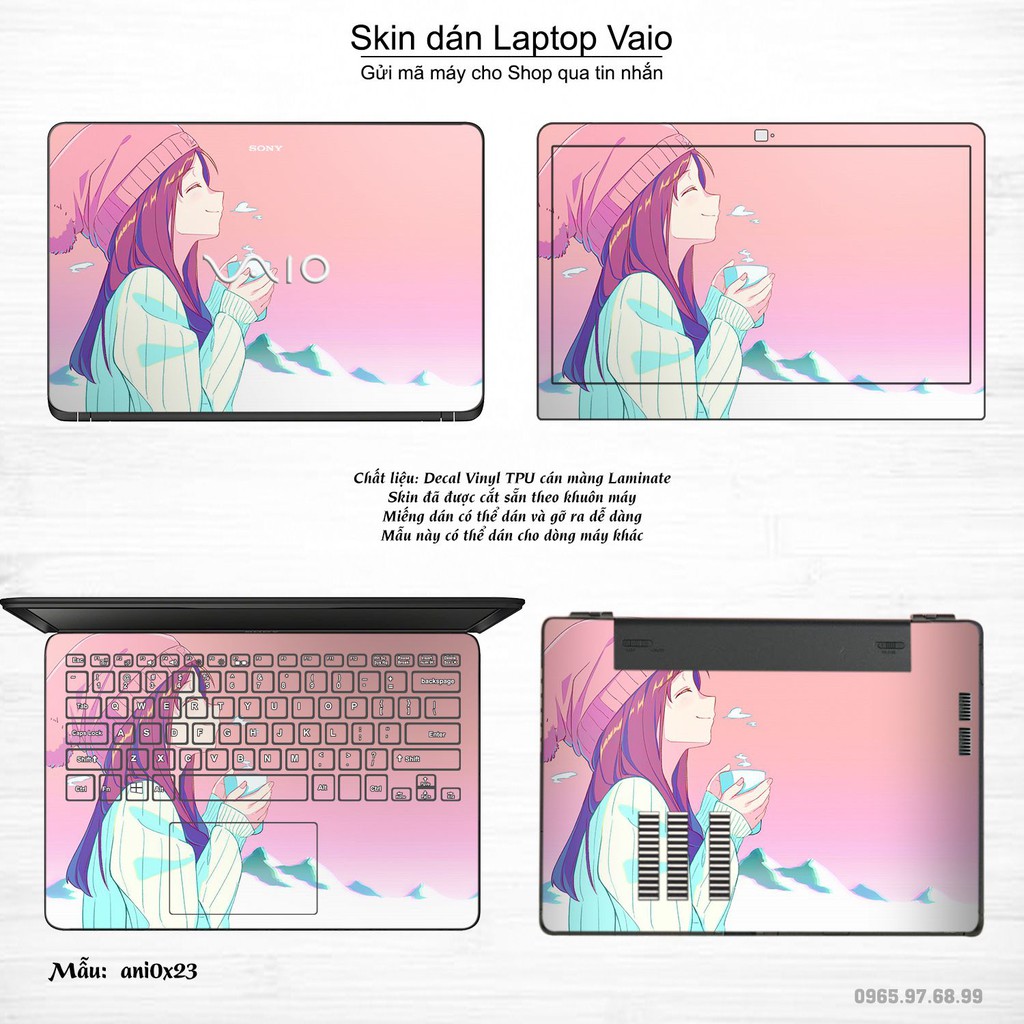 Skin dán Laptop Sony Vaio in hình Anime (inbox mã máy cho Shop)