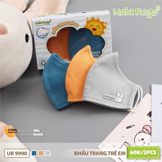 Set 2 khẩu trang UALA & ROGO sợi tre 2 lớp 9990 ( màu ngẫu nhiên )