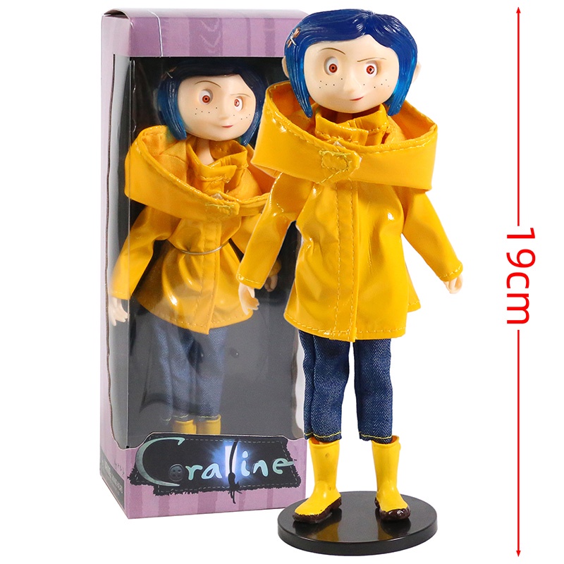Áo Mưa 7 "ABS / PVC Cho Búp Bê Neca Coraline Sọc Vàng / San Hô