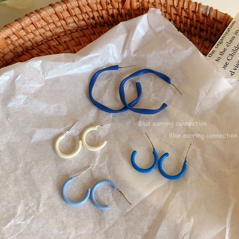 Khuyên Tai Hình Nơ Đính Đá Xanh Mới