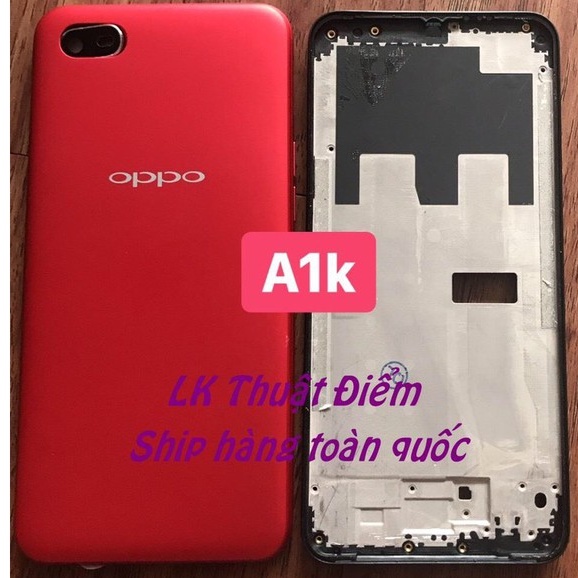 bộ vỏ oppo A1k - gồm lưng , sườn , phím , kính camera