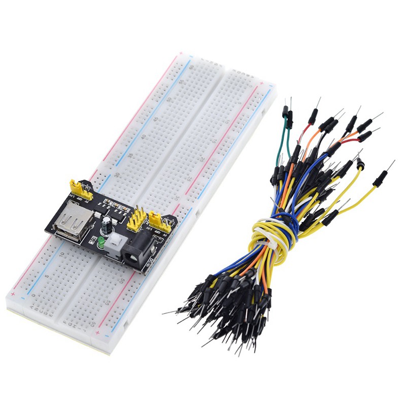 3.3V / 5V MB102 Mô-đun nguồn Breadboard + MB-102 830 điểm Nguyên mẫu Bảng mạch bánh mì cho bộ arduino + 65 dây jumper