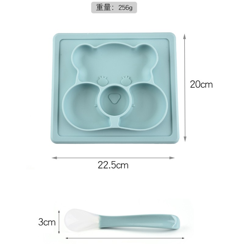 Khay Đựng Thức Ăn Bằng Silicone Chia Ngăn Tiện Dụng Dành Cho Trẻ Nhỏ