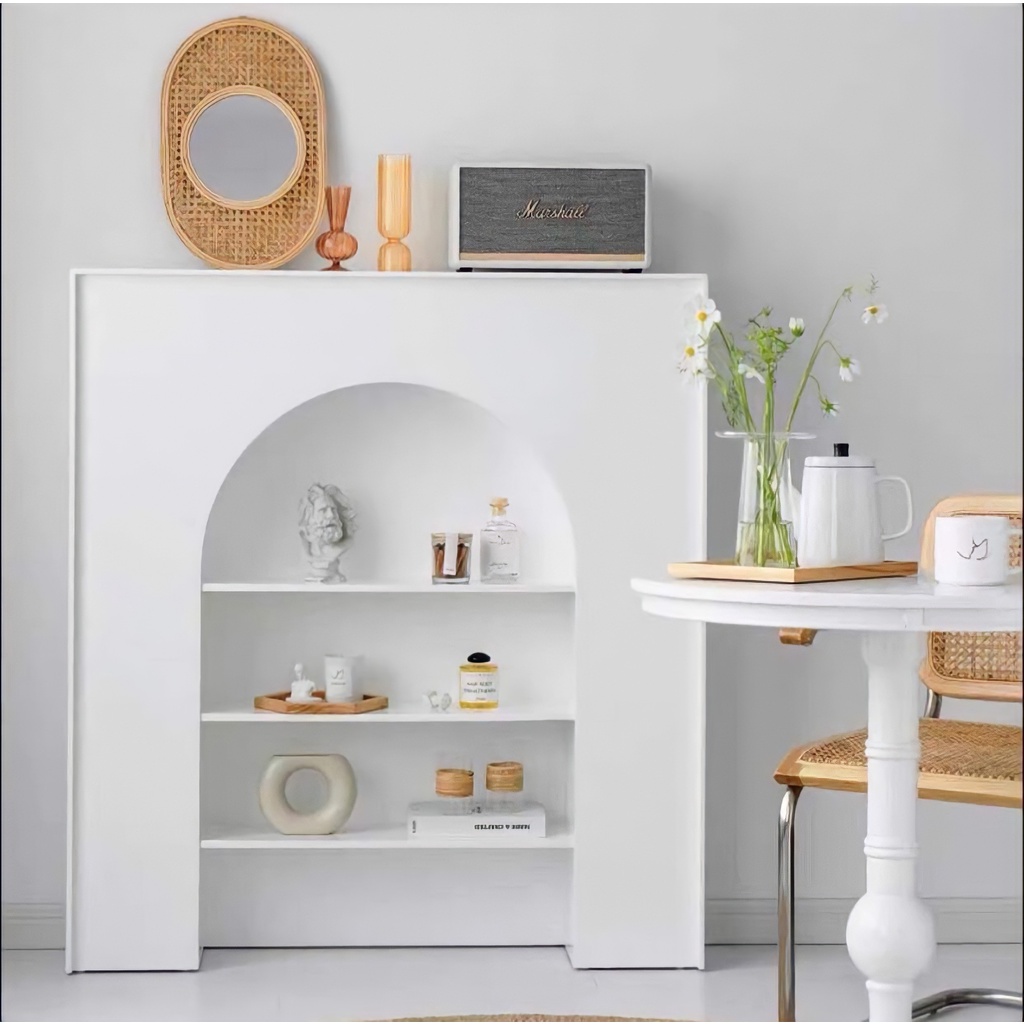 Lò sưởi gỗ trắng phong cách bắc âu