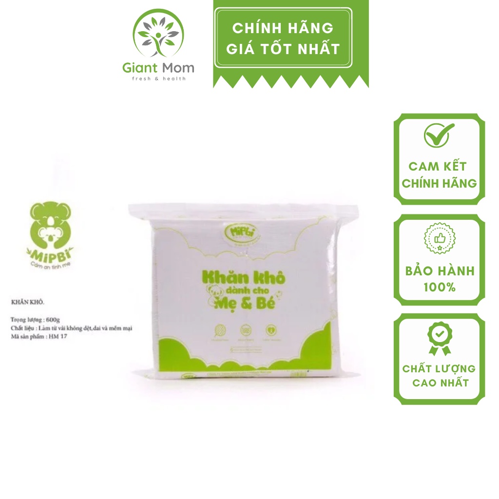 Khăn Khô Đa Năng Cho Mẹ và Bé - Khăn Khô Đa Năng Mipbi Mẫu Mới - Làm Từ Vải Không Dệt, Dai và Mềm Tốt Cho Da Của Bé
