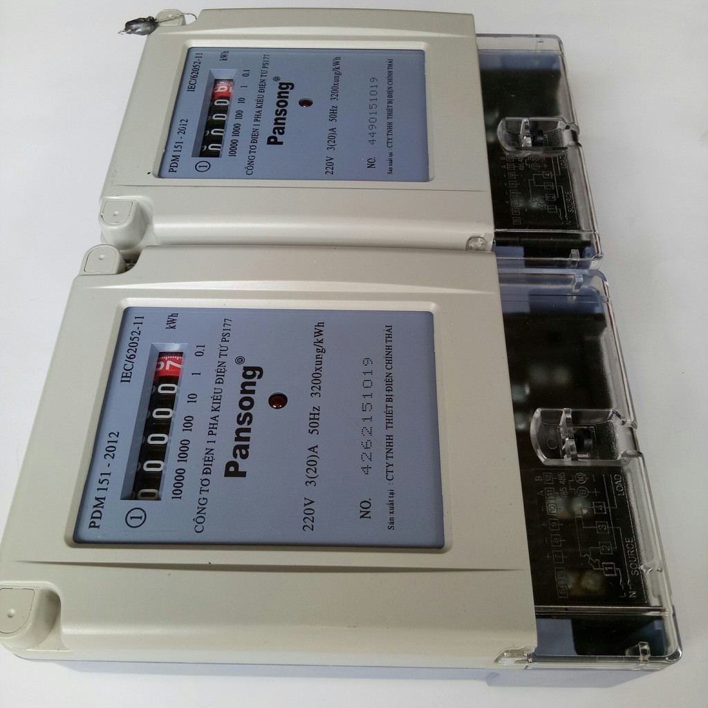 10 Công Tơ Điện  PANSONG 1 Pha 2 Dây Kiểu Điện Tử PS177-3A