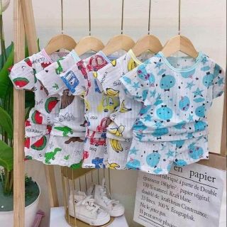 Bộ cotton giấy cộc tay - ba lỗ hè cho bé trai gái mỏng mát