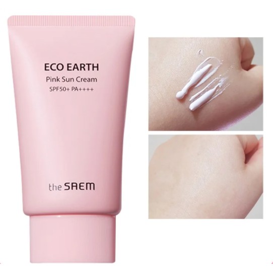 Kem chống nắng The seam Eco Earth hồng pink sun cream