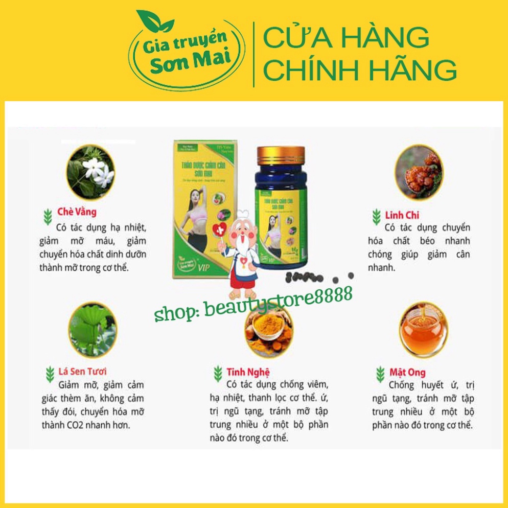 Viên Uống Giảm Cân Sơn Mai  Thực Phẩm Hỗ Trợ Giảm Cân Nhanh Cấp Tốc Chính Hãng Hiệu Quả