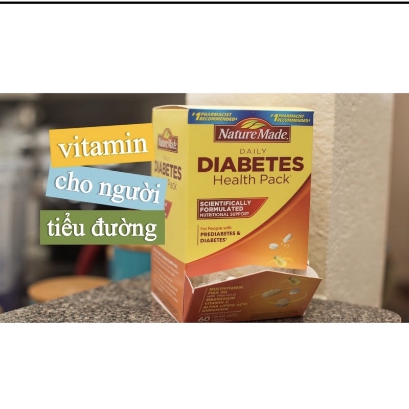 Hộp đựng viên điều hòa Nature Made Diabetes 60 gói