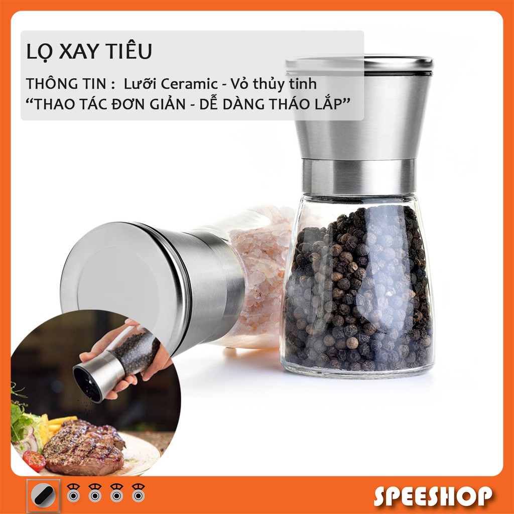 [INCU16APR] Cối xay tiêu hạt khô, cối xay tiêu lưỡi nghiền ceramic