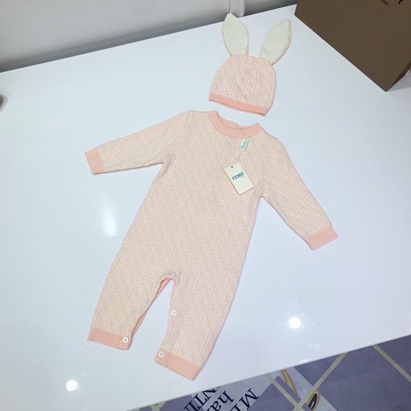 Suit đồ liền thân cho bé Fendi FD tai thỏ siêu xinh